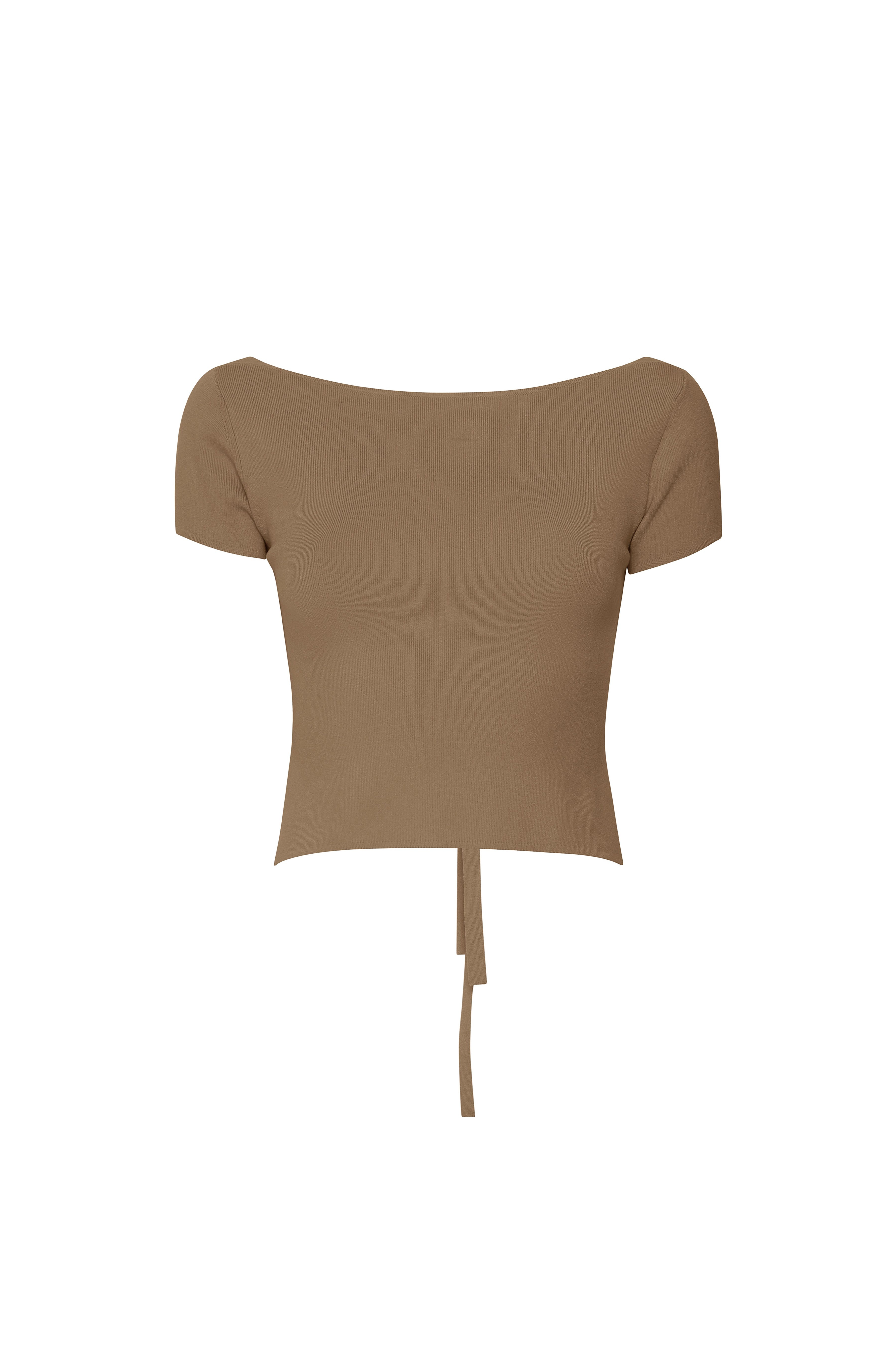 Boat Neck Tie Back Top - 1