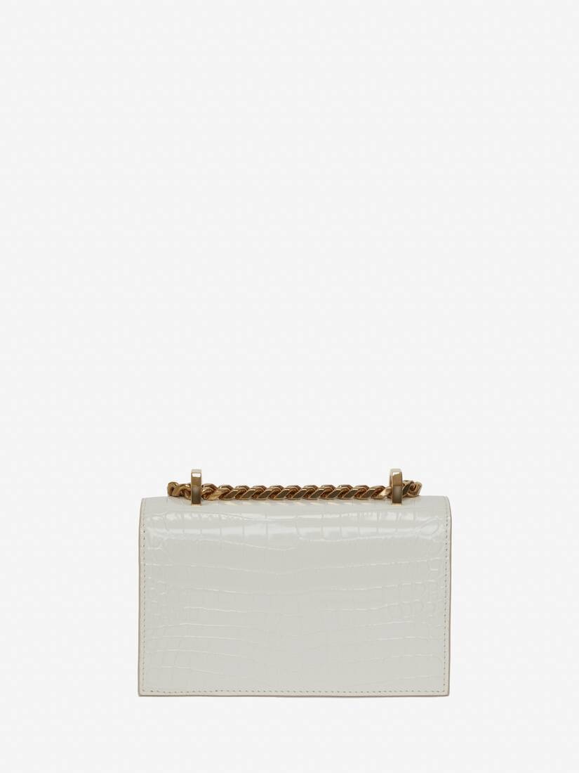 Women's Mini Jewelled Satchel in Deep Ivory - 3