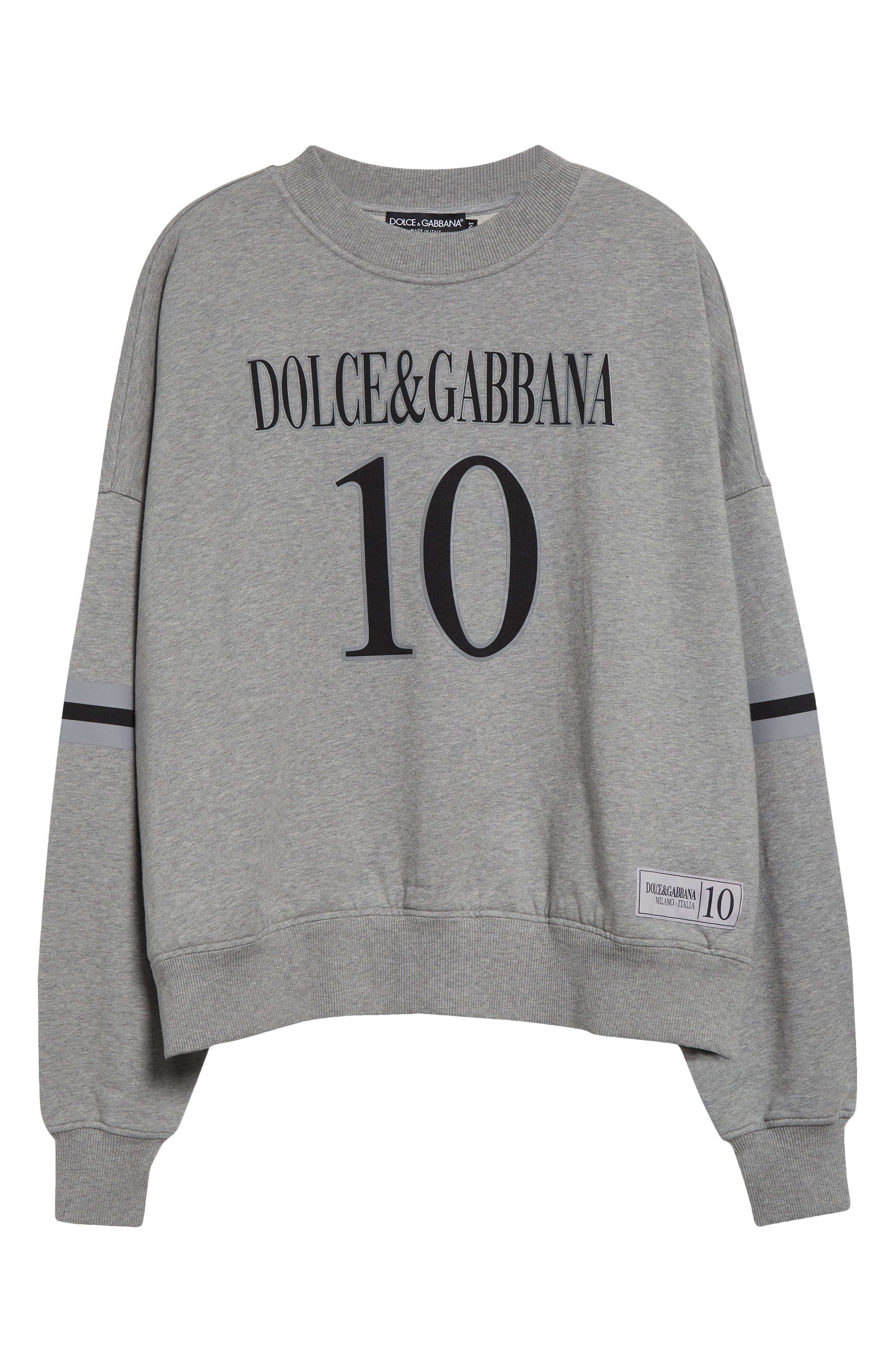 Dolce&Gabbana Stampa Oversize Logo Graphic Sweatshirt in Melange Grigi at Nordstrom - 6