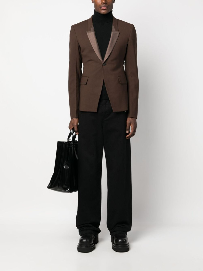 Rick Owens single-breasted virgin wool blazer outlook