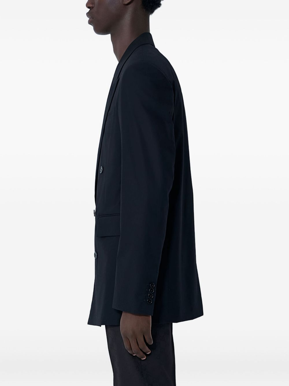 double-breasted notched-lapel blazer - 3