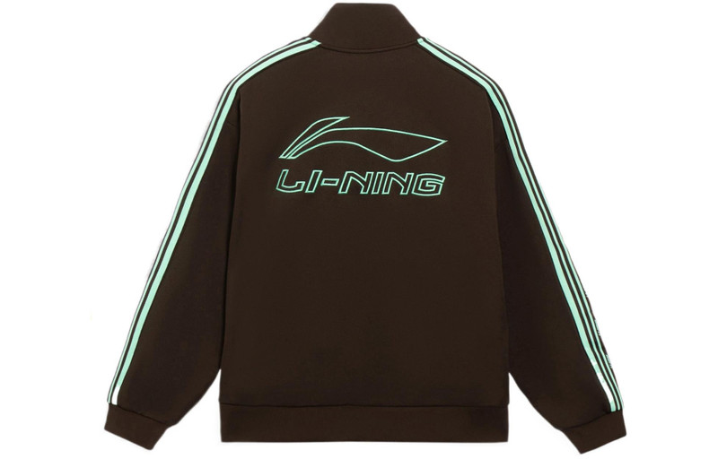 Li-Ning Li-Ning Striped Graphic Jacket 'Brown Mint Green' AWDS915-2 outlook