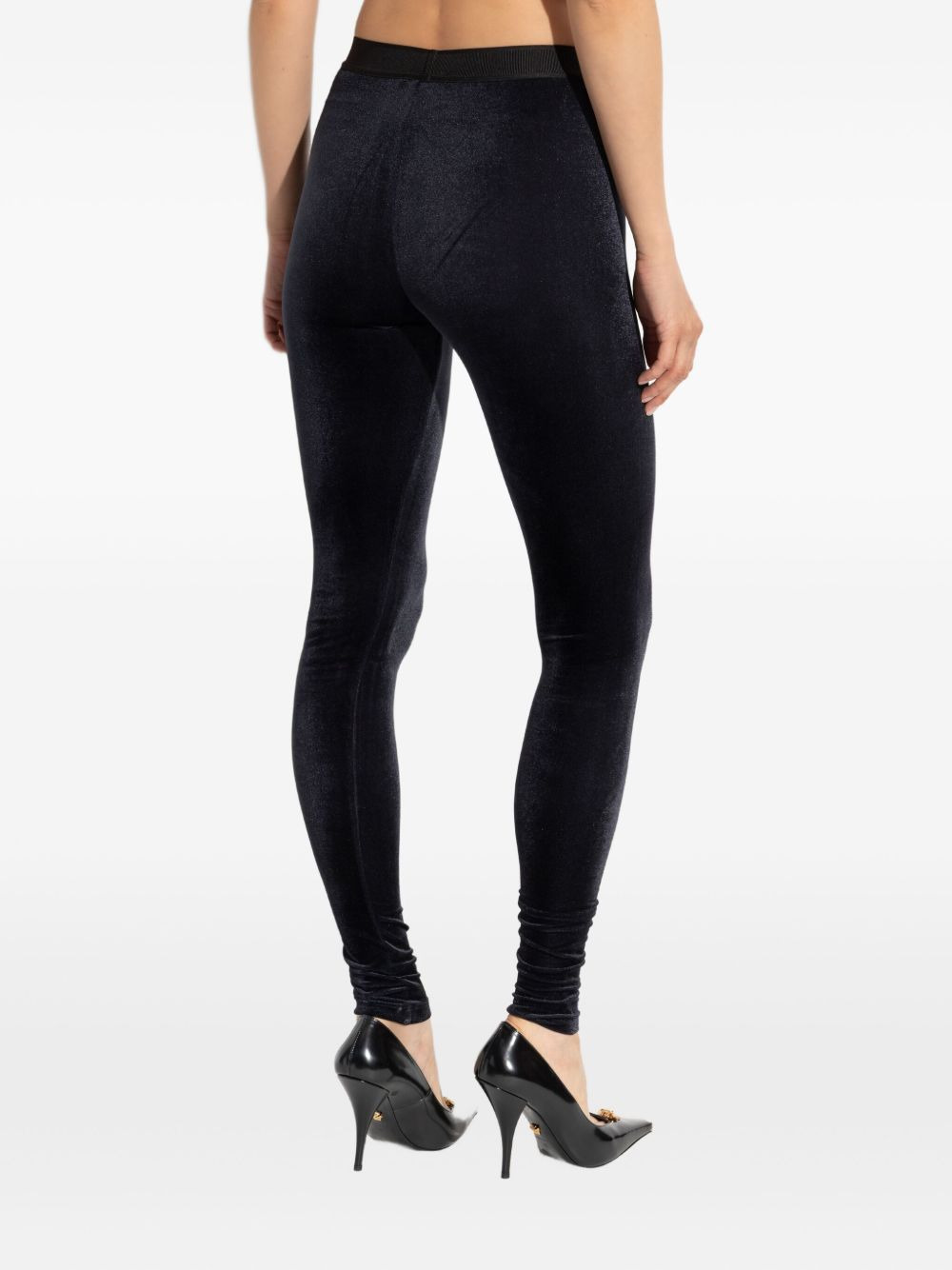 logo-band ribbed trousers - 4