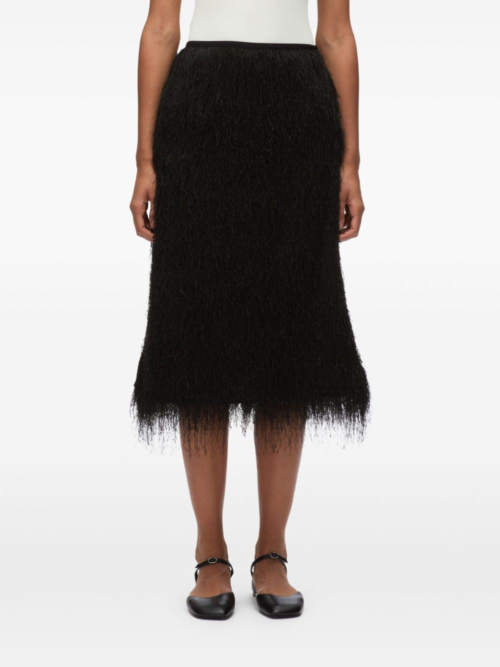 fringed midi skirt - 1