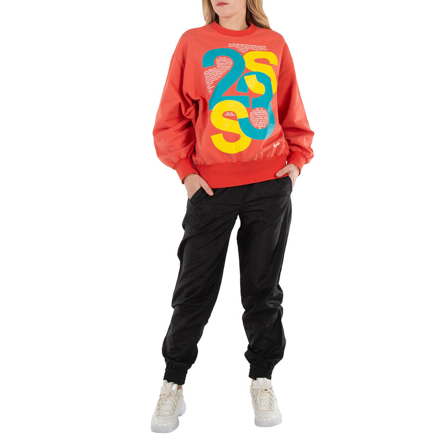 Kolor Ladies Dal Orange 23SS Logo Print Sweatshirt - 4