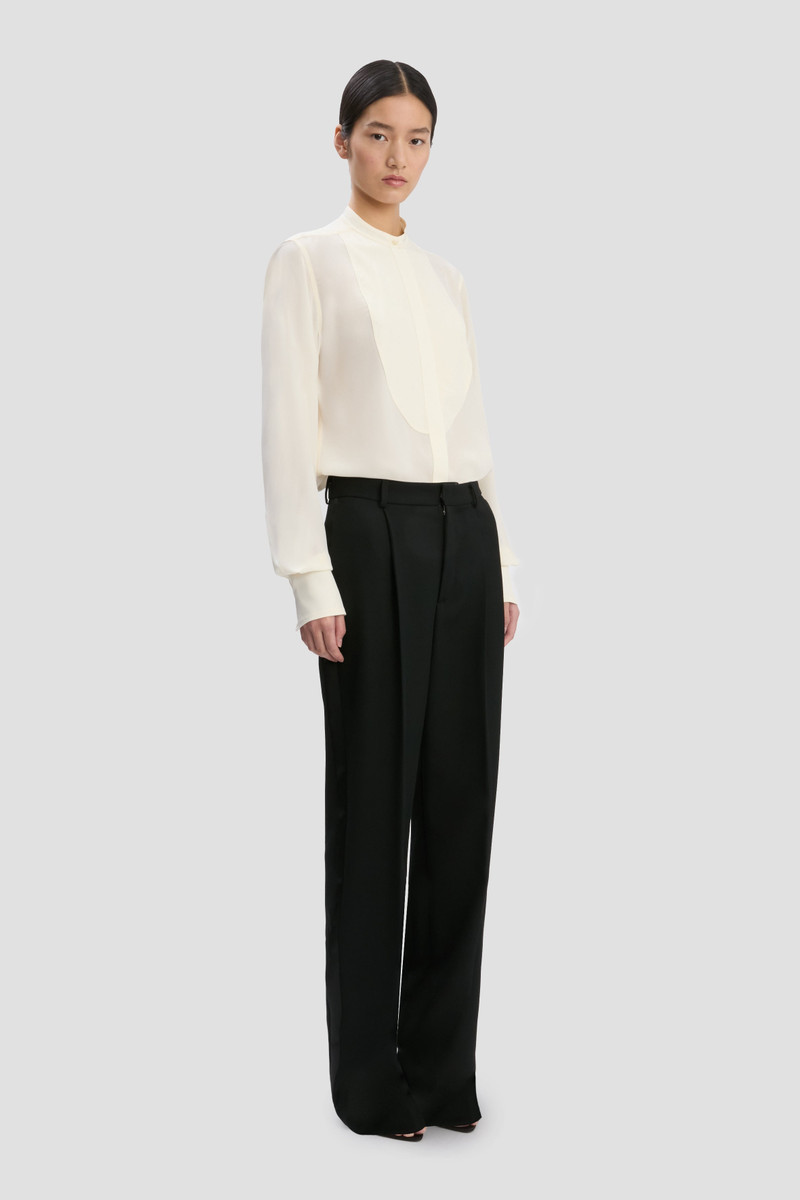 Bib Detail Shirt In Ivory 3
