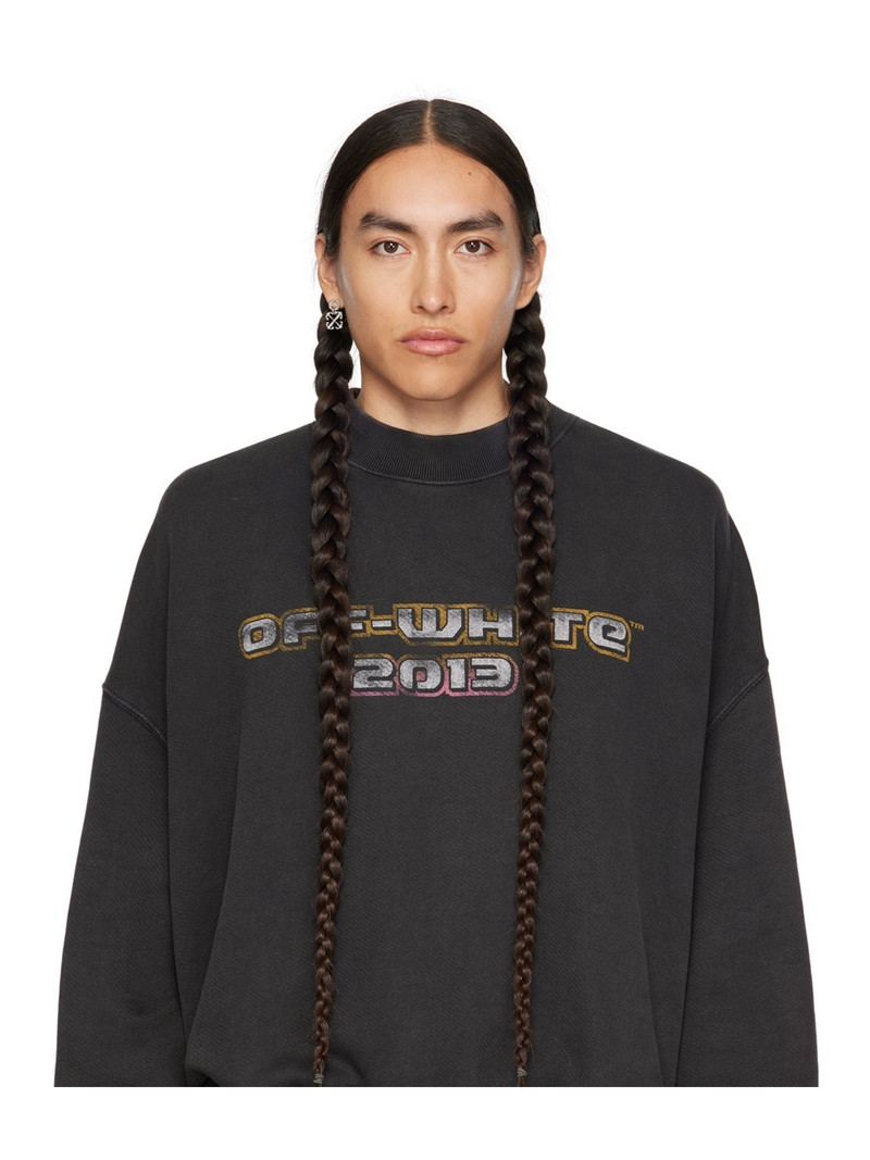 Silver Texture Circle Arrow Mono Single Earring 3