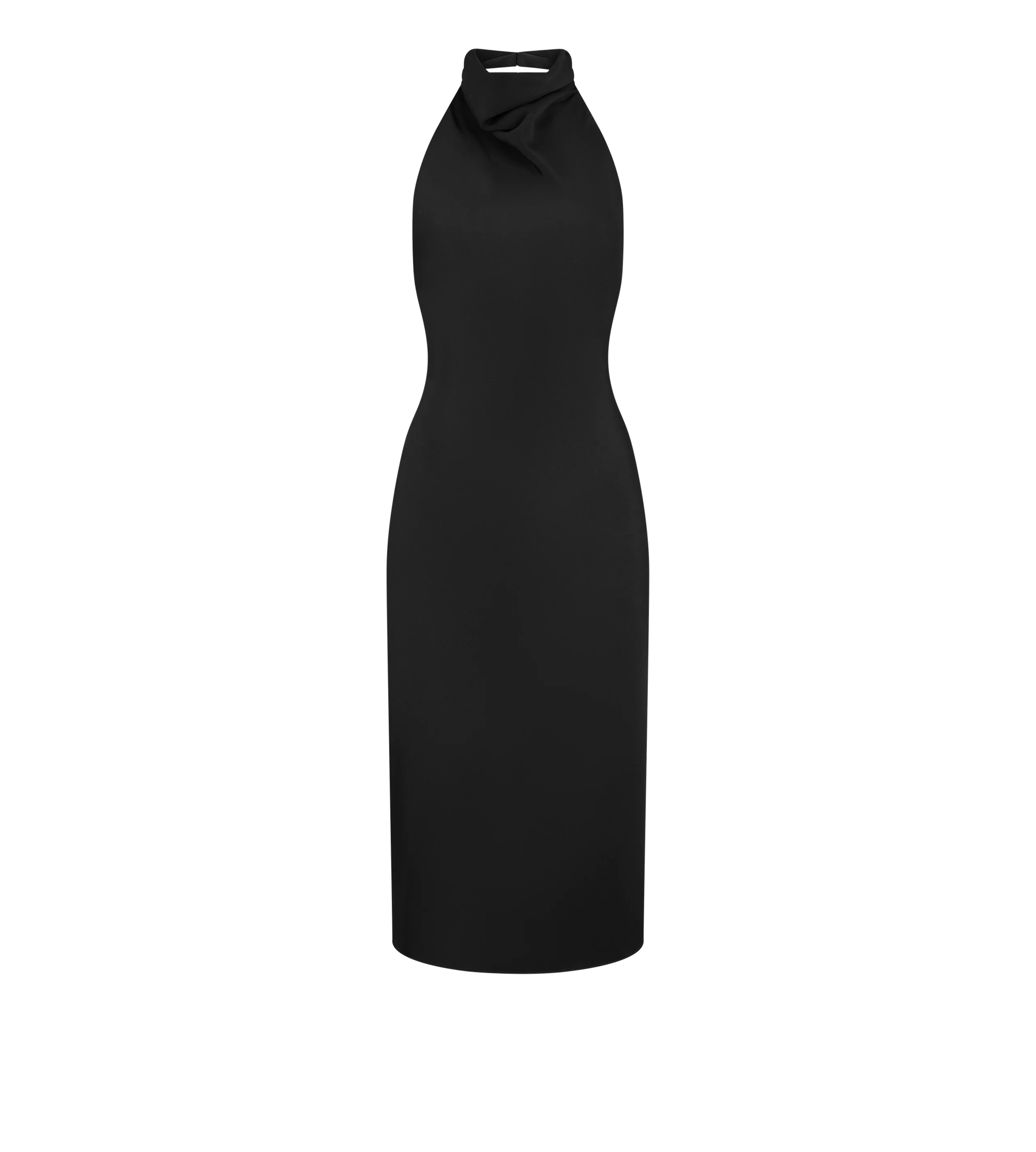 HALTERNECK SILK COCKTAIL DRESS WITH OPEN BACK - 1