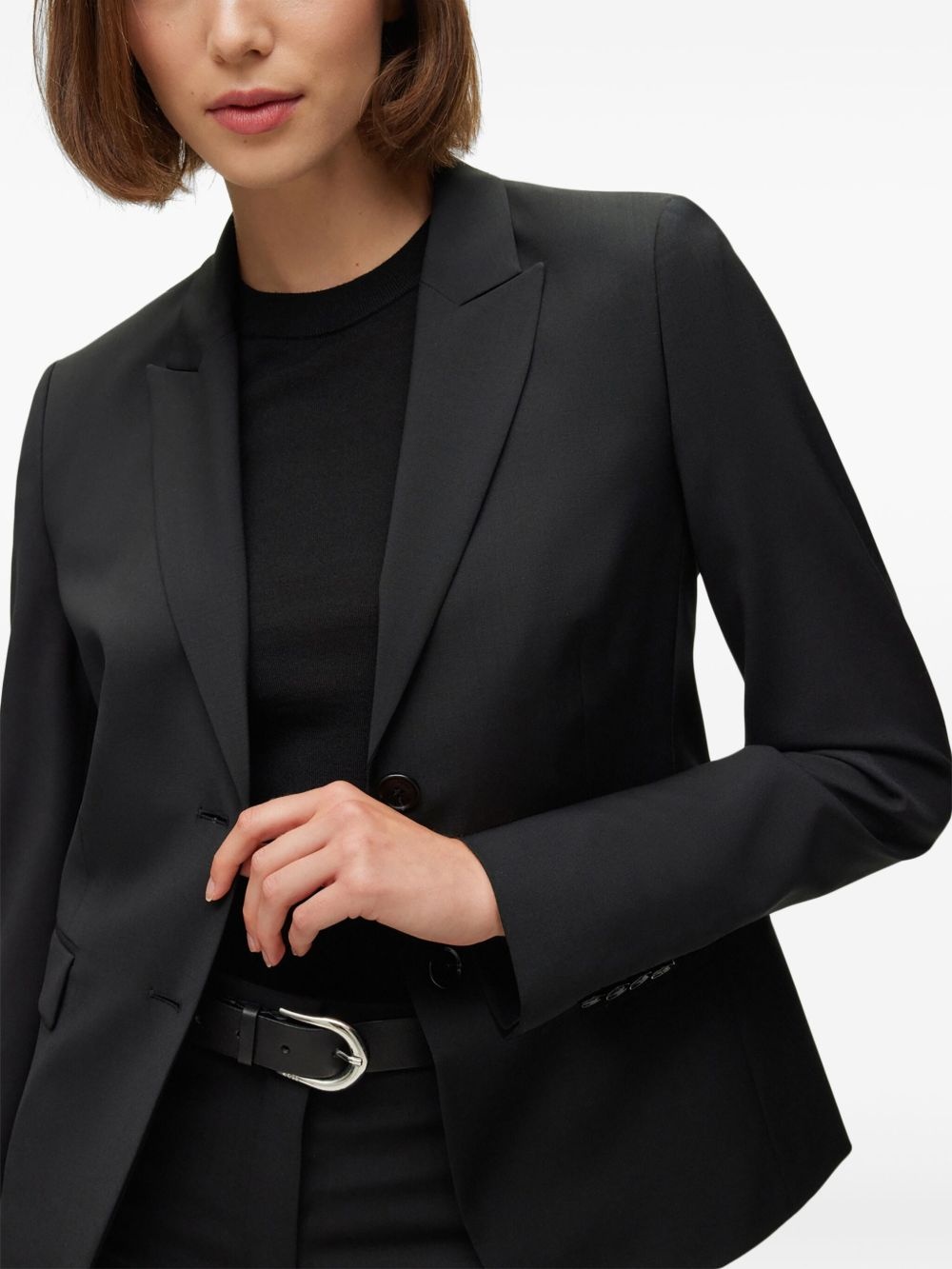 notched-lapel wool blazer - 3