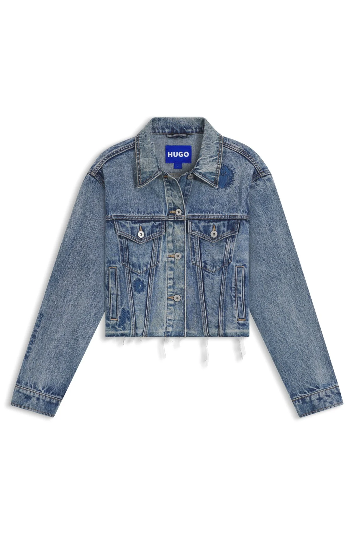RELAXED-FIT DENIM JACKET WITH EMBROIDERED MOTIFS - 1