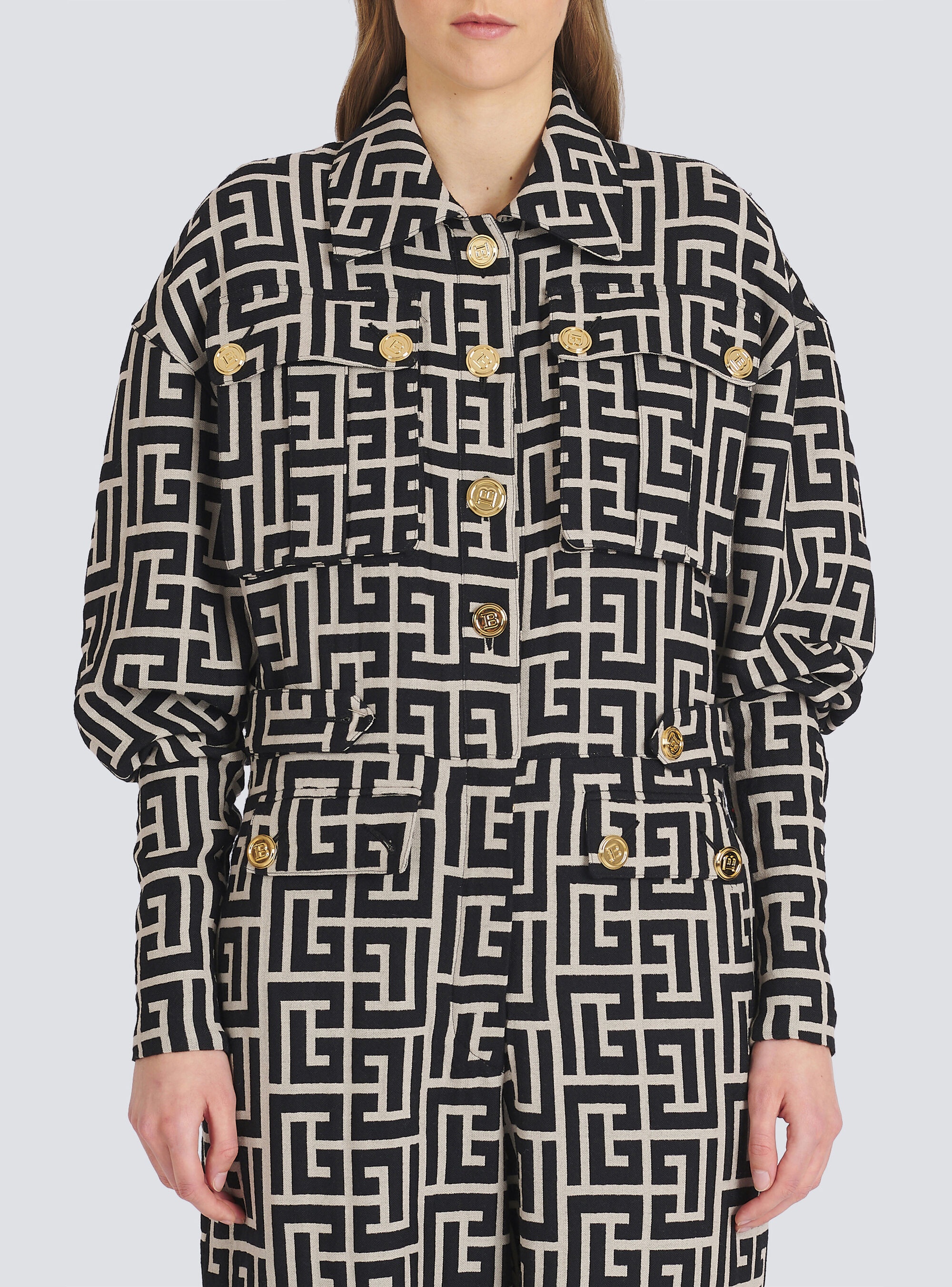 Balmain monogram wool jumpsuit - 6