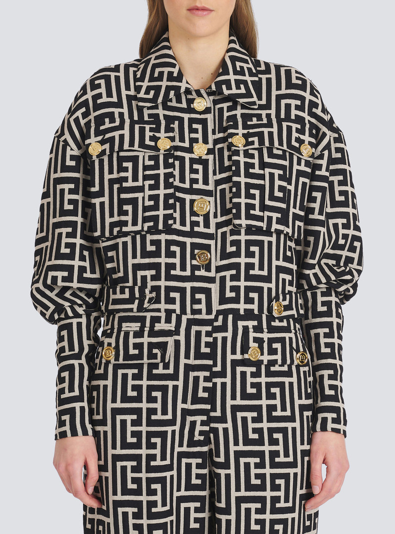 Balmain monogram wool jumpsuit 6