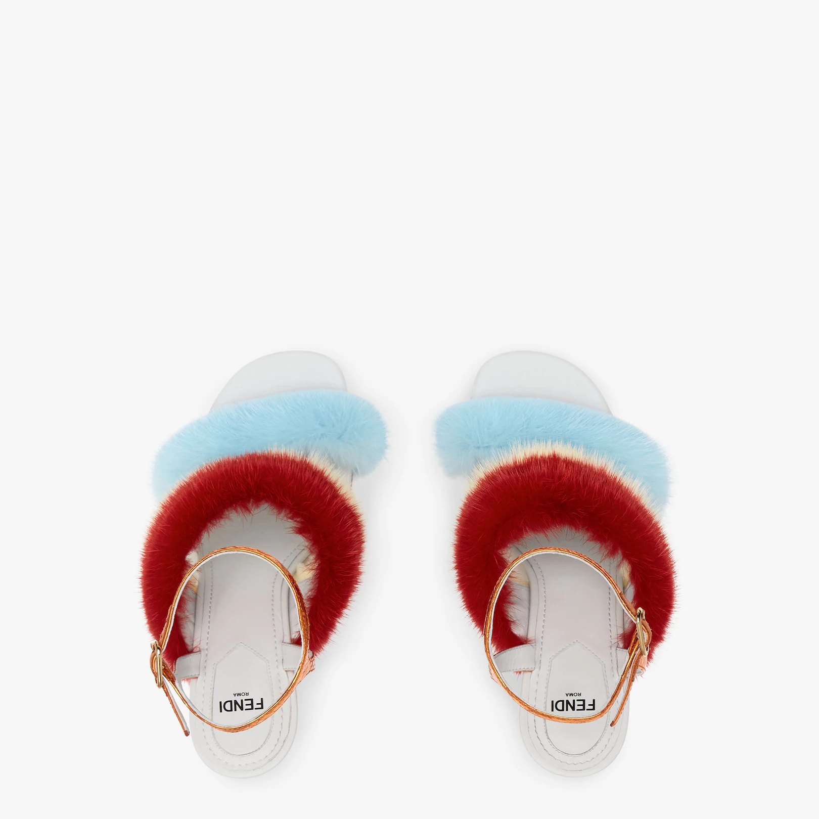Light blue mink high-heeled sandals - 4