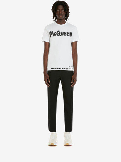 Alexander McQueen Men's McQueen Graffiti T-shirt in White outlook
