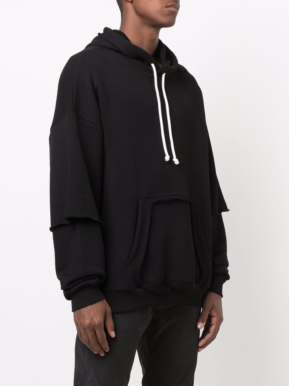 cutout-panel hoodie - 3