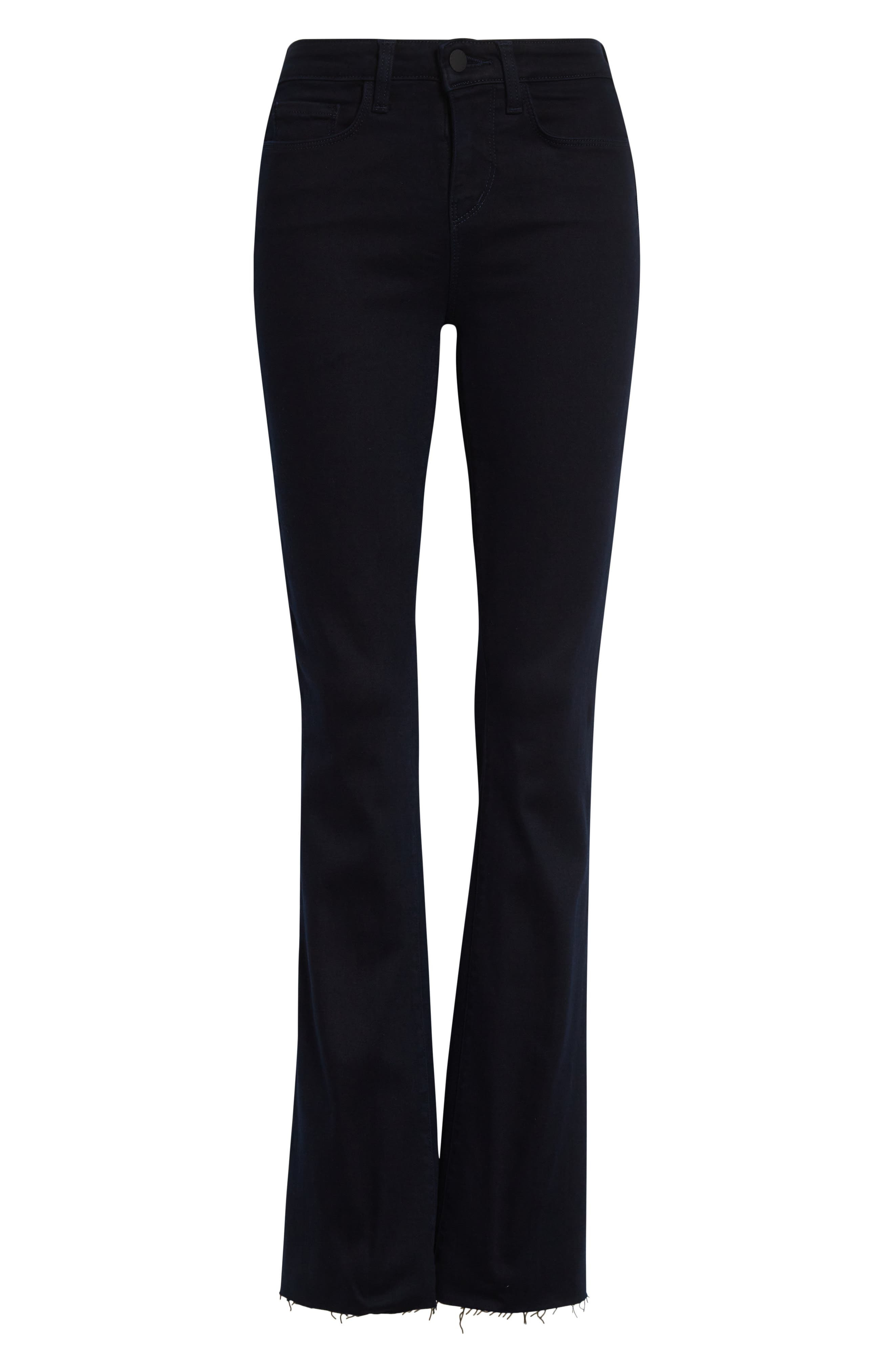 L'AGENCE Ruth High Waist Raw Hem Straight Leg Jeans in Metro at Nordstrom - 6