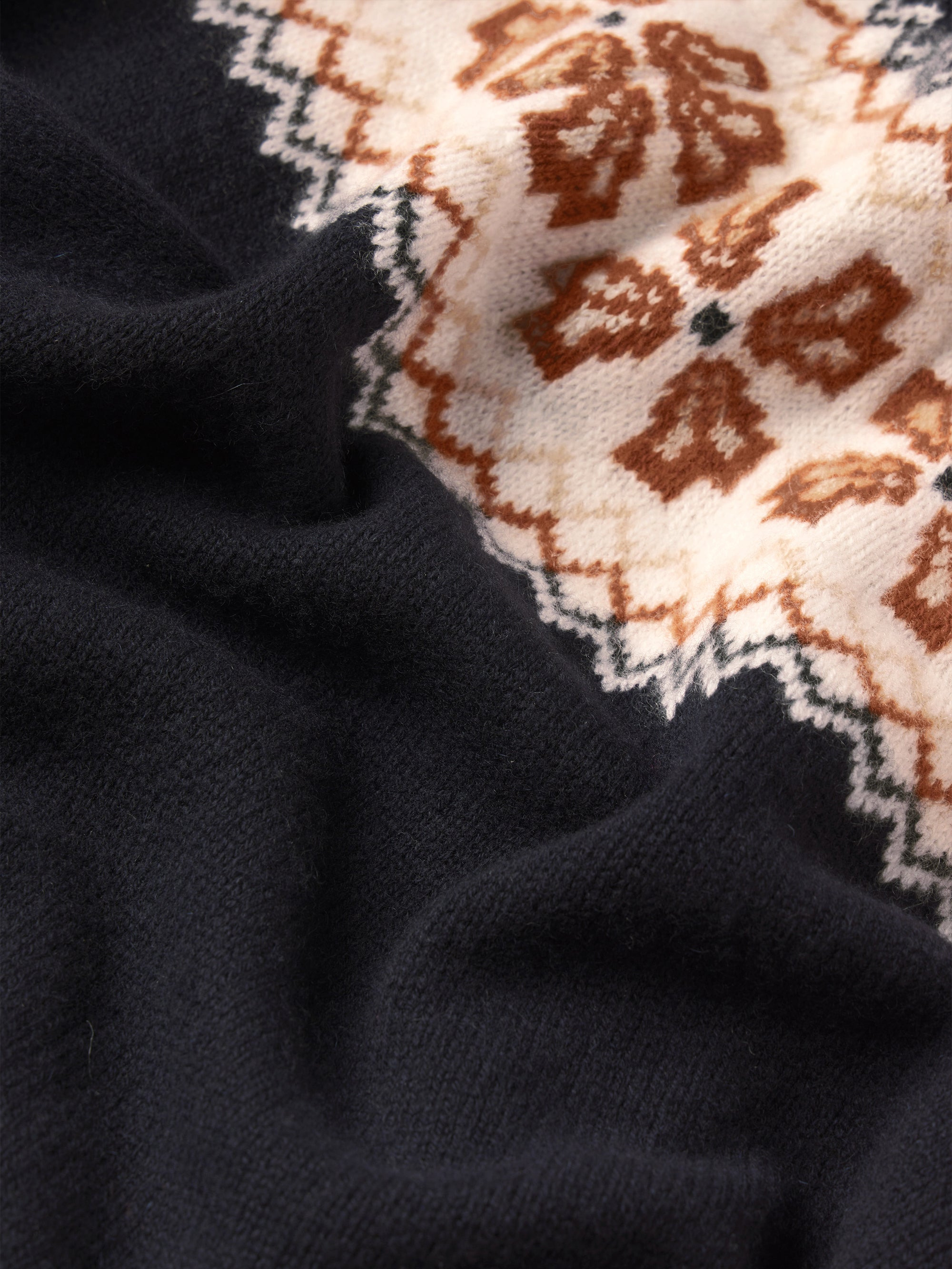 The Cashmere Fairisle Cardi in Navy - 7
