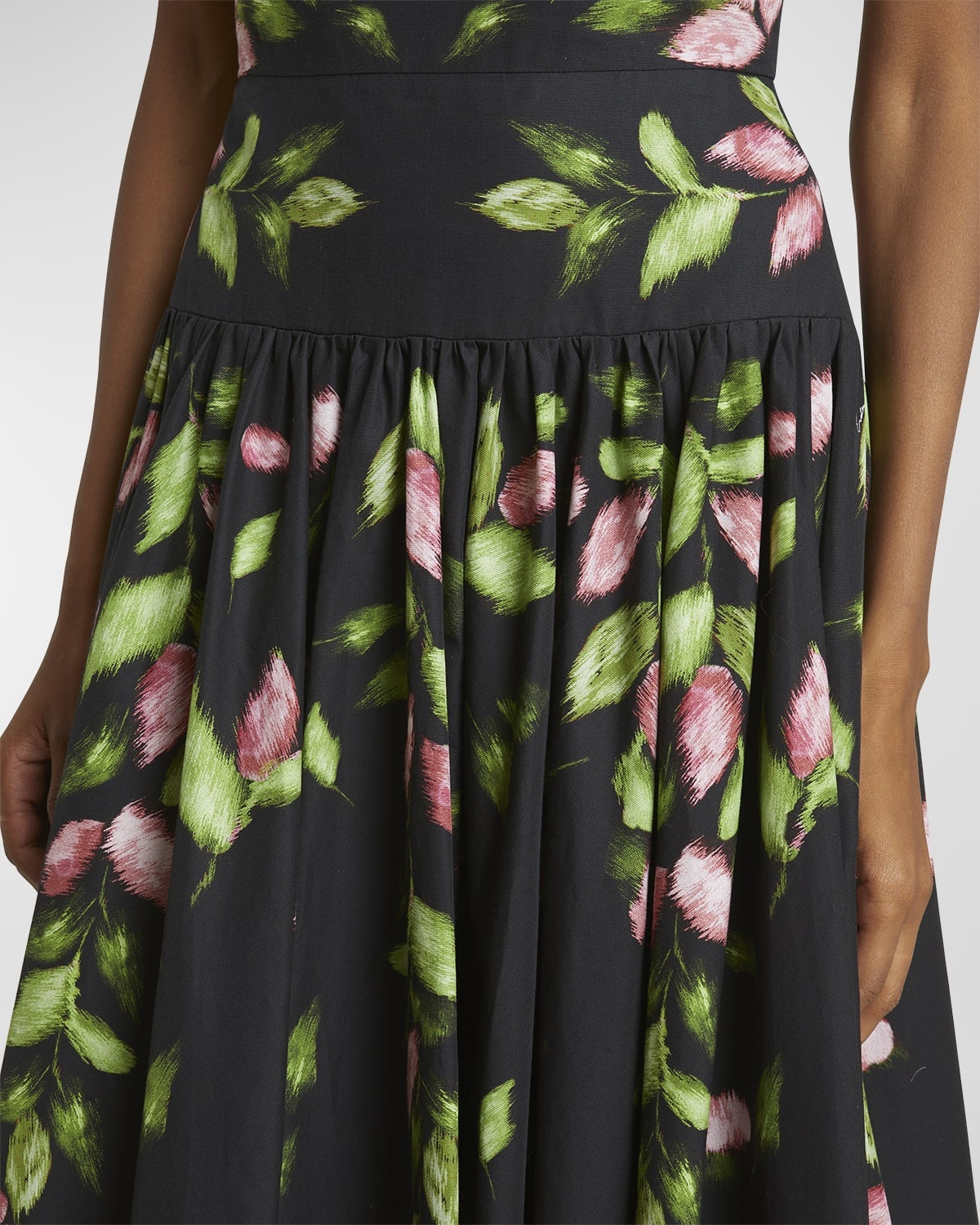 Floral Drop-Waist Sleeveless Midi Dress - 5