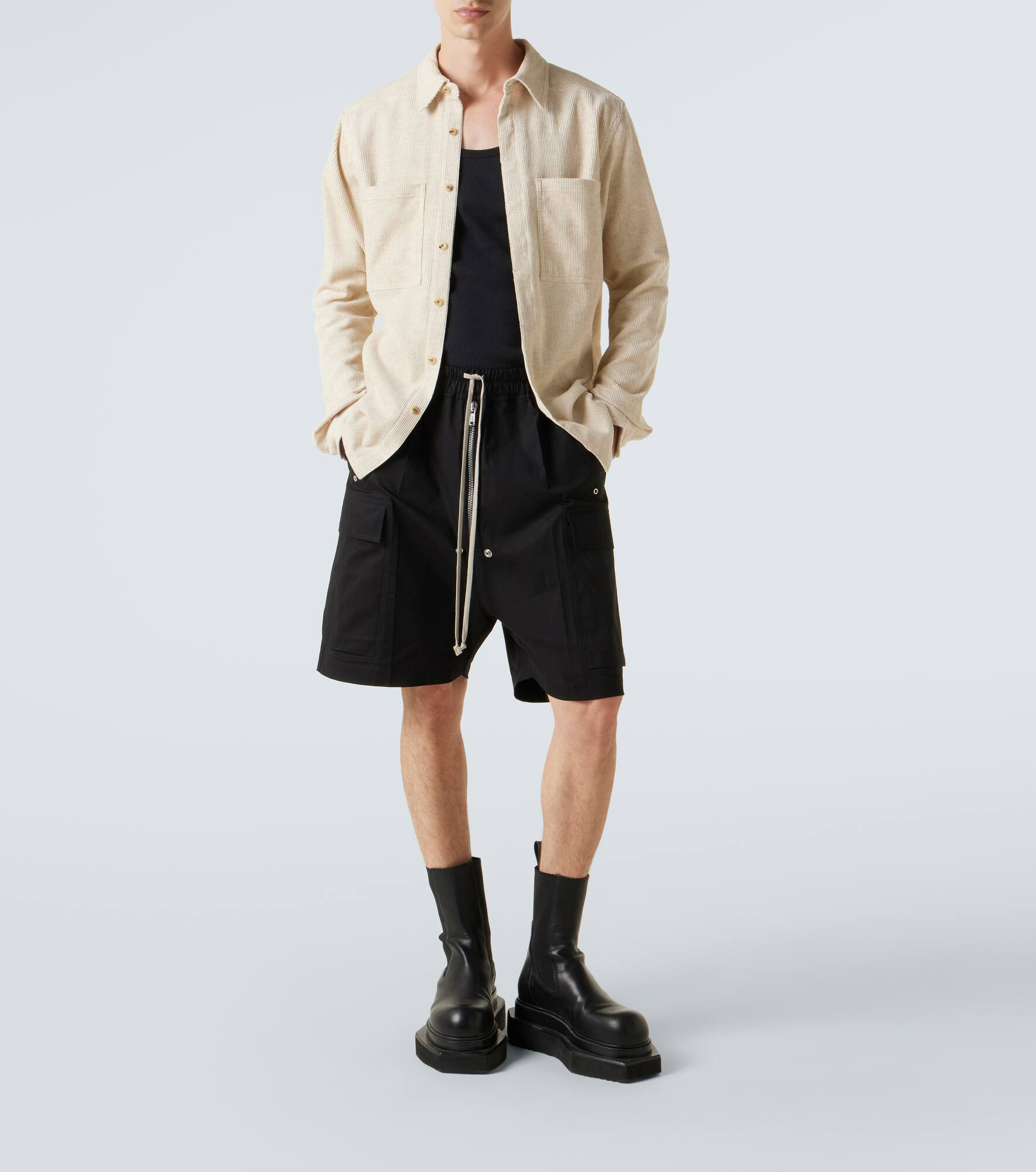 Cotton and linen corduroy overshirt - 2