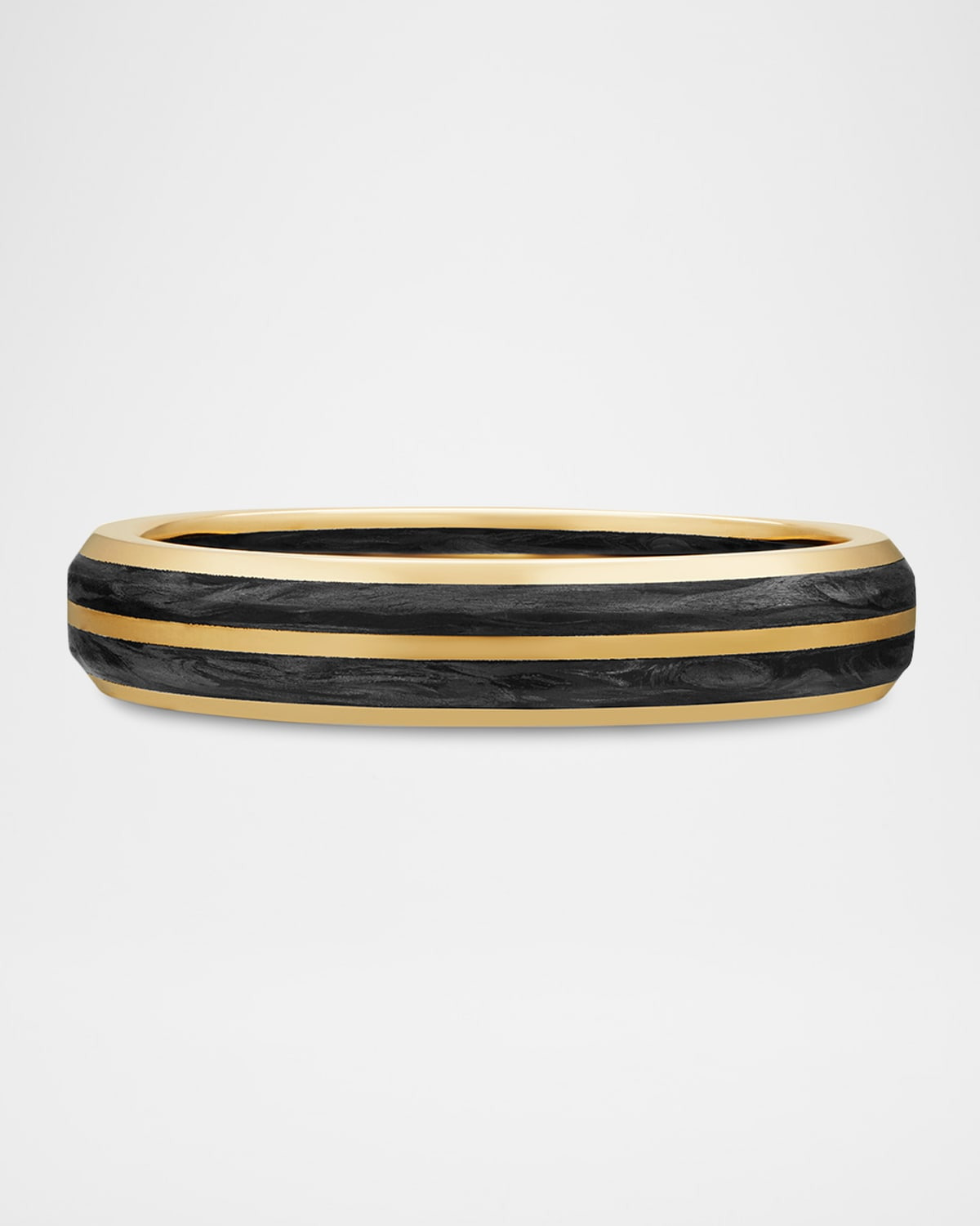 Men's Forged Carbon Band Ring in 18K Gold, 4mm - 8