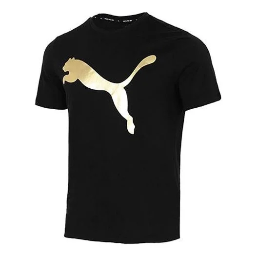 PUMA Running Training Gym Breathable Casual Sports Round Neck Short Sleeve Black 532787-01 - 1