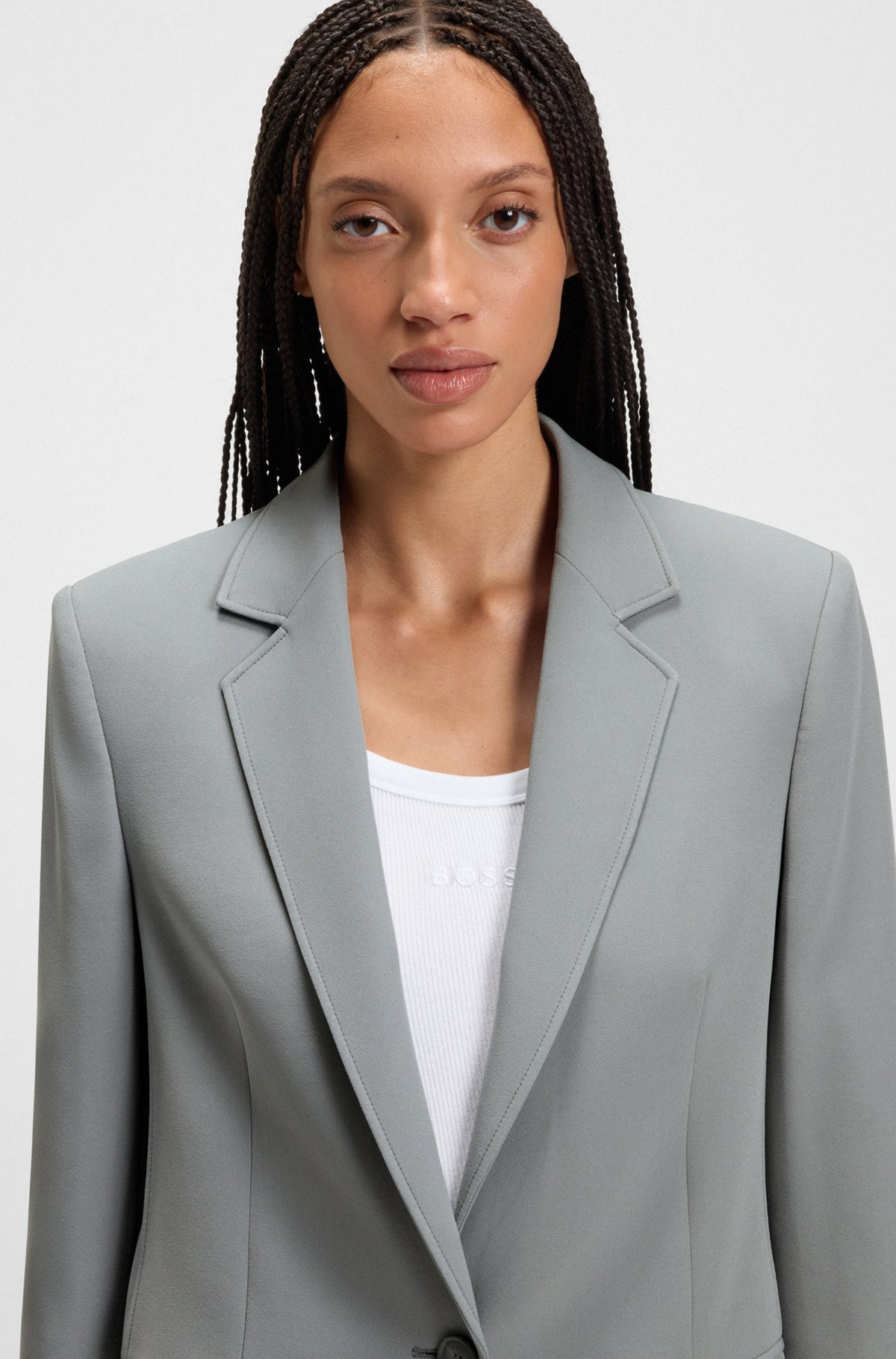 FITTED BLAZER IN STRETCH FABRIC - 5
