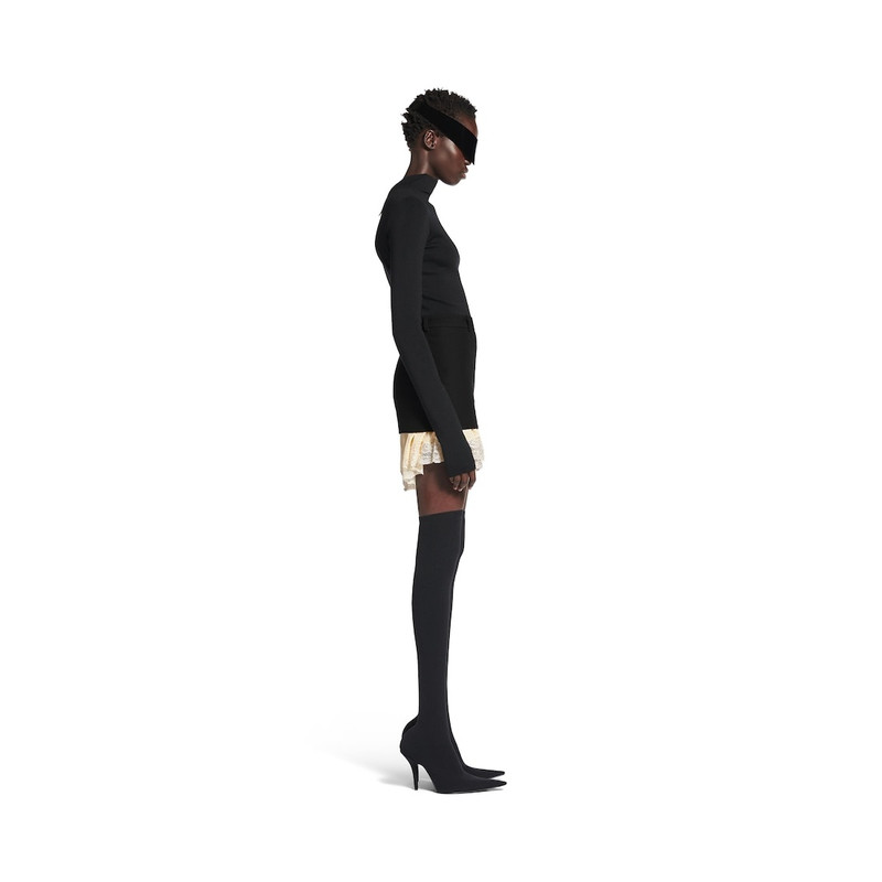 Women's Lingerie Mini Tailored Skirt in Black 3