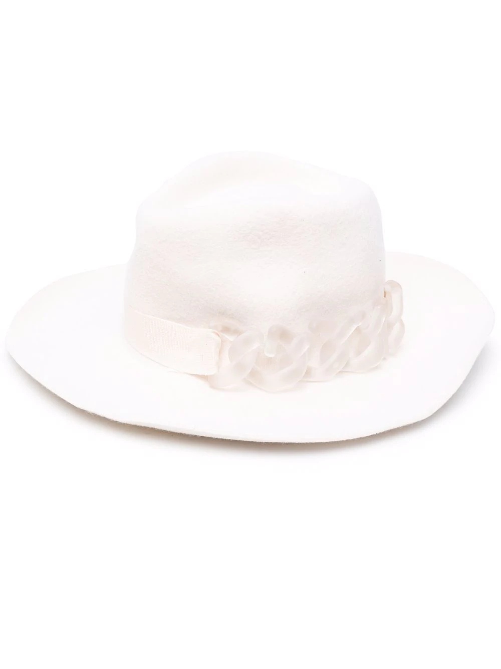 chain-trim fedora hat - 1