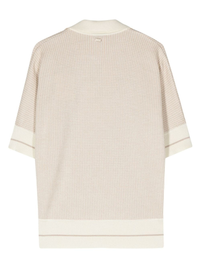 AGNONA houndstooth-pattern polo shirt outlook