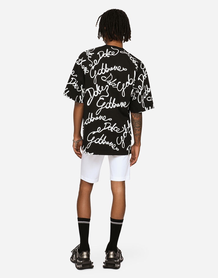 Jersey T-shirt with rubberized Dolce&Gabbana logo - 4