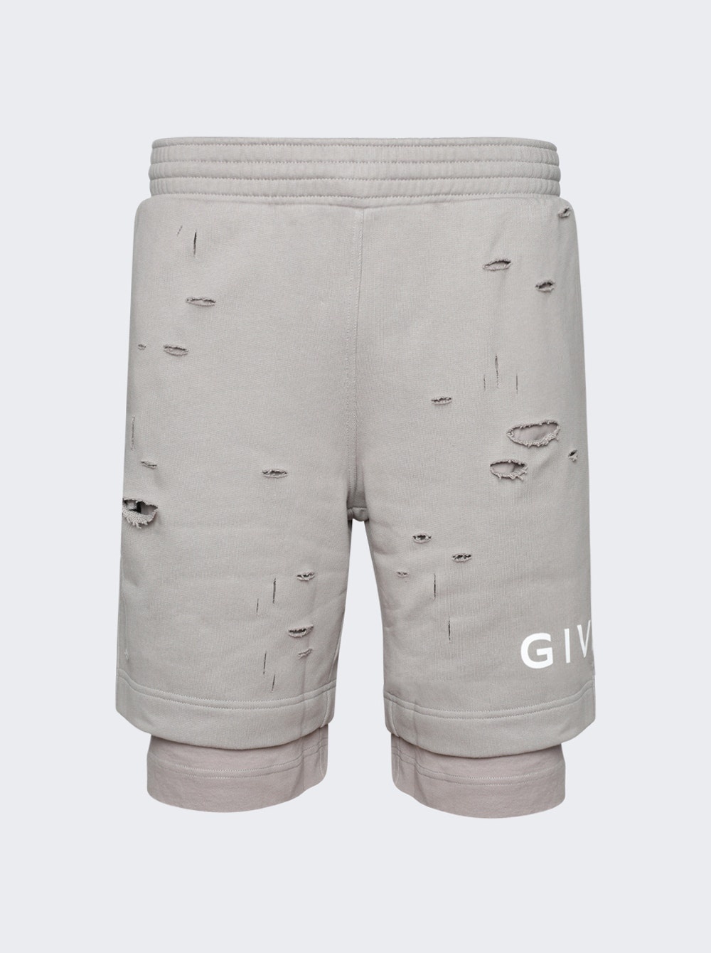 Distressed Bermuda Shorts Taupe - 1
