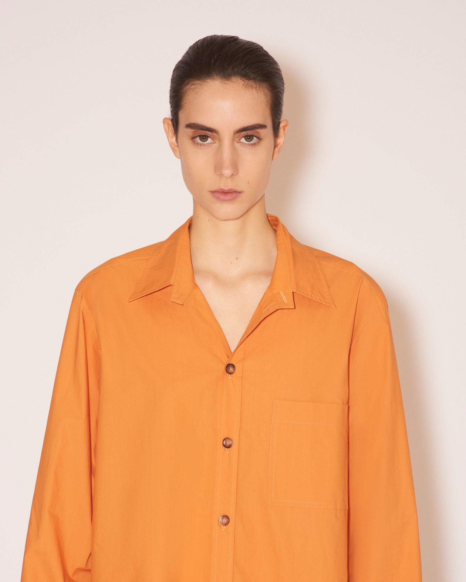 MYA - Light poplin classic shirt - Orange - 6