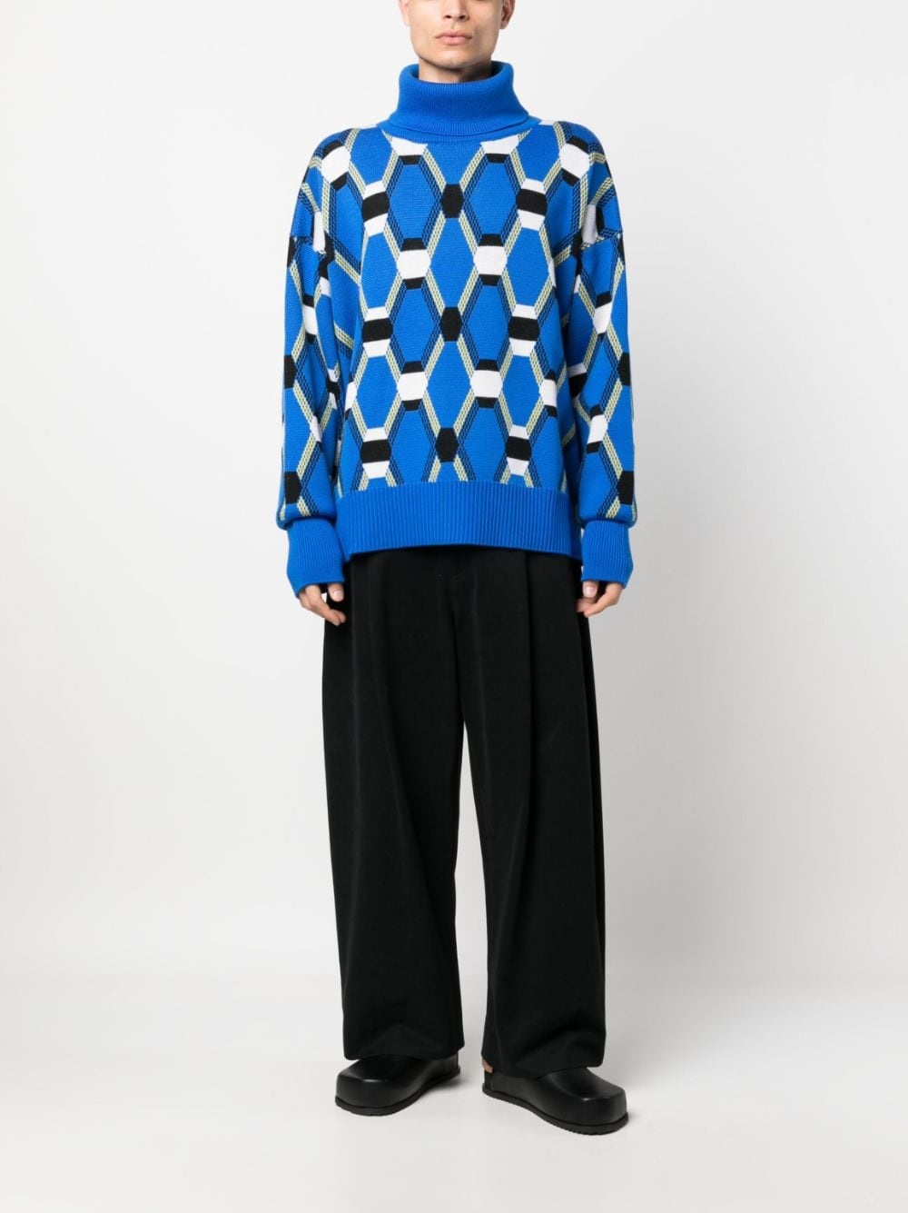 abstract-print wool jumper - 2