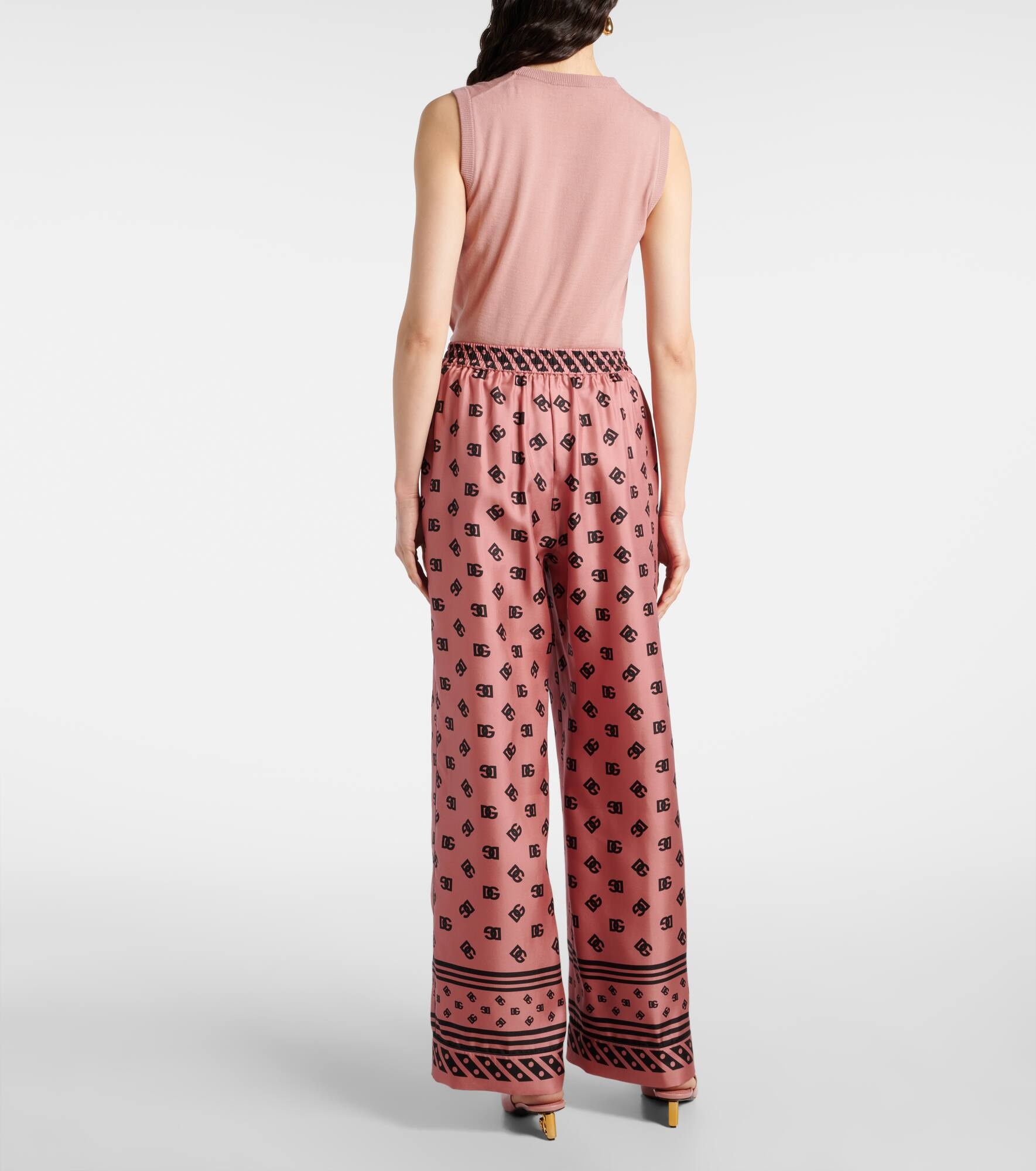 DG silk satin palazzo pants - 3