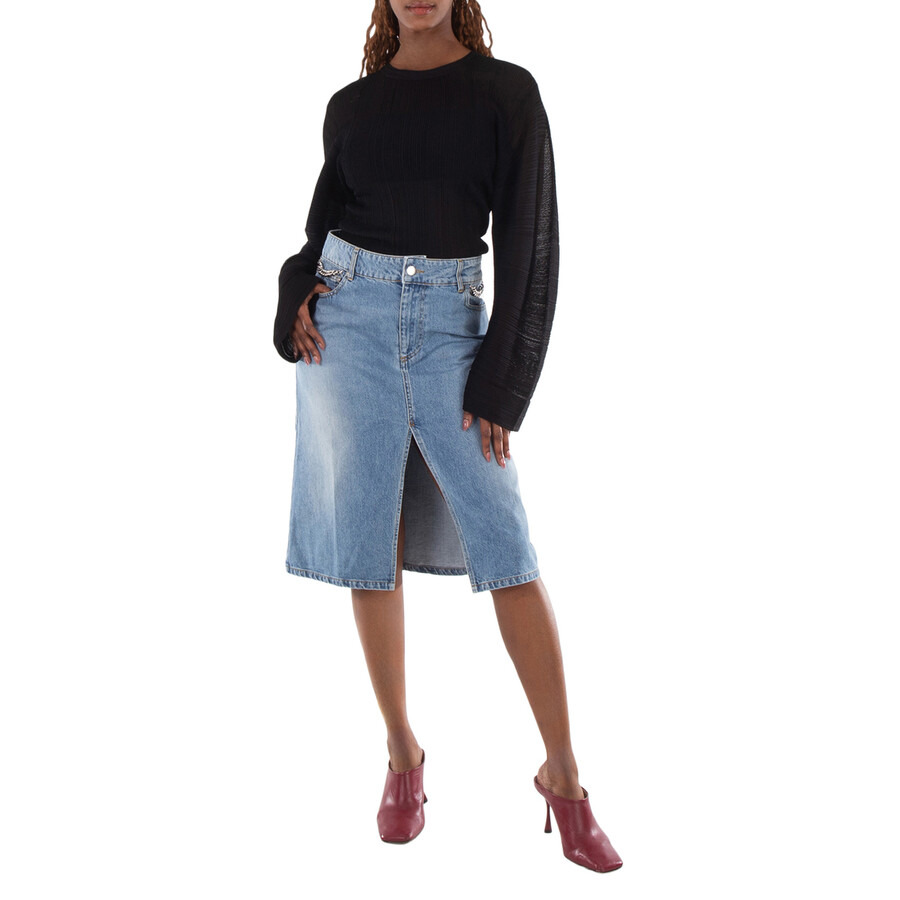 Stella McCartney Falabella Chain Denim Skirt - 4