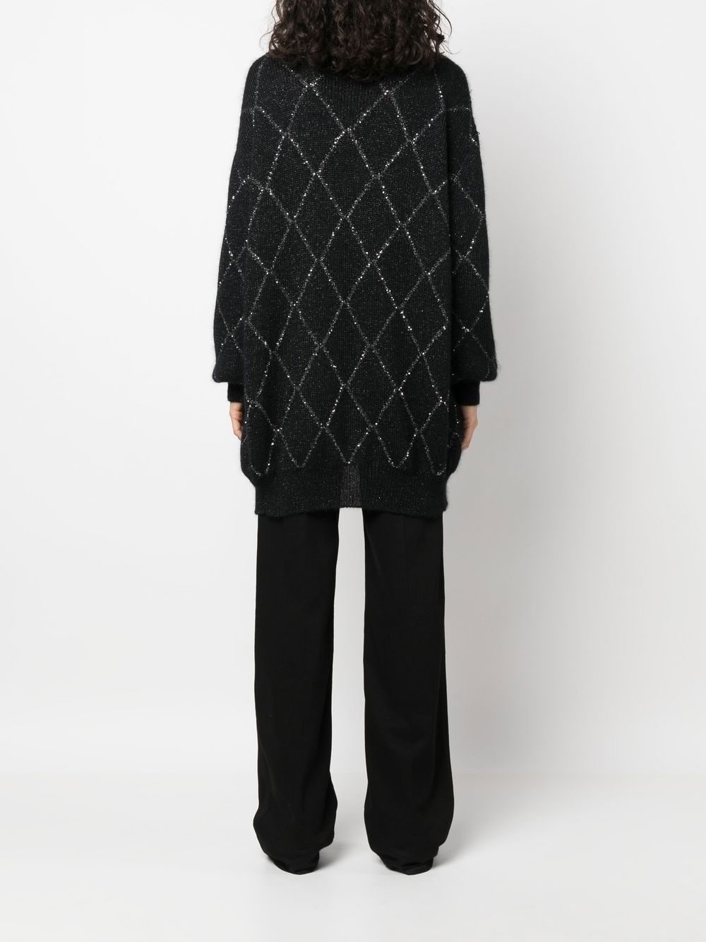 metallic-threading cardi-coat - 4