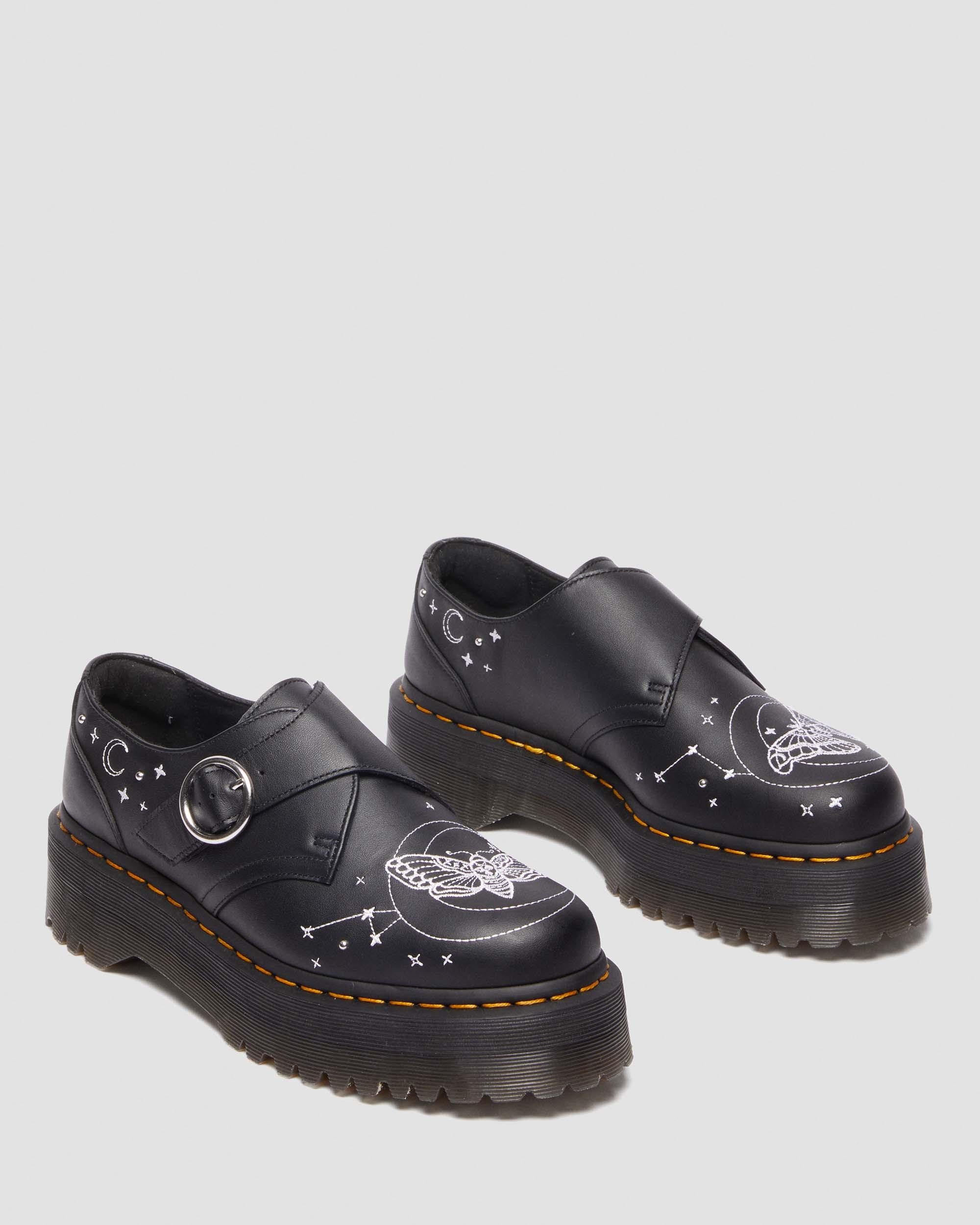 Monk Celestial Moth Leather Platform Shoes - 5