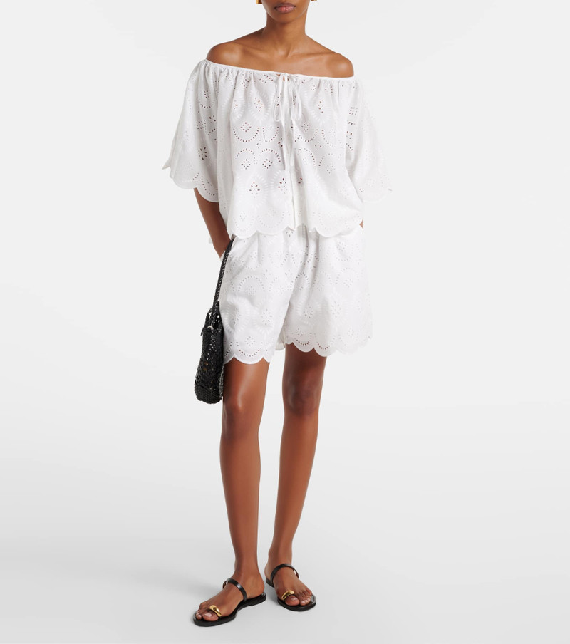 FAITHFULL Fondaco broderie anglaise scalloped shorts outlook