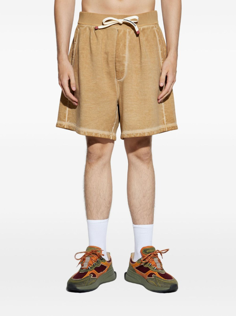 drawstring cotton track shorts 3