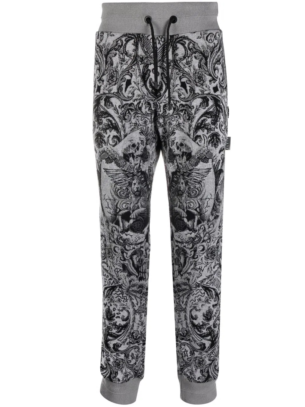 new baroque-print knitted track pants - 1