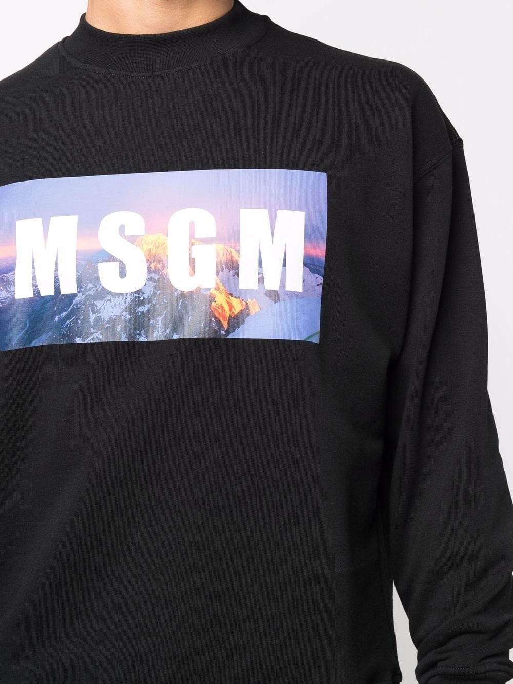 logo-print crew neck sweatshirt - 5