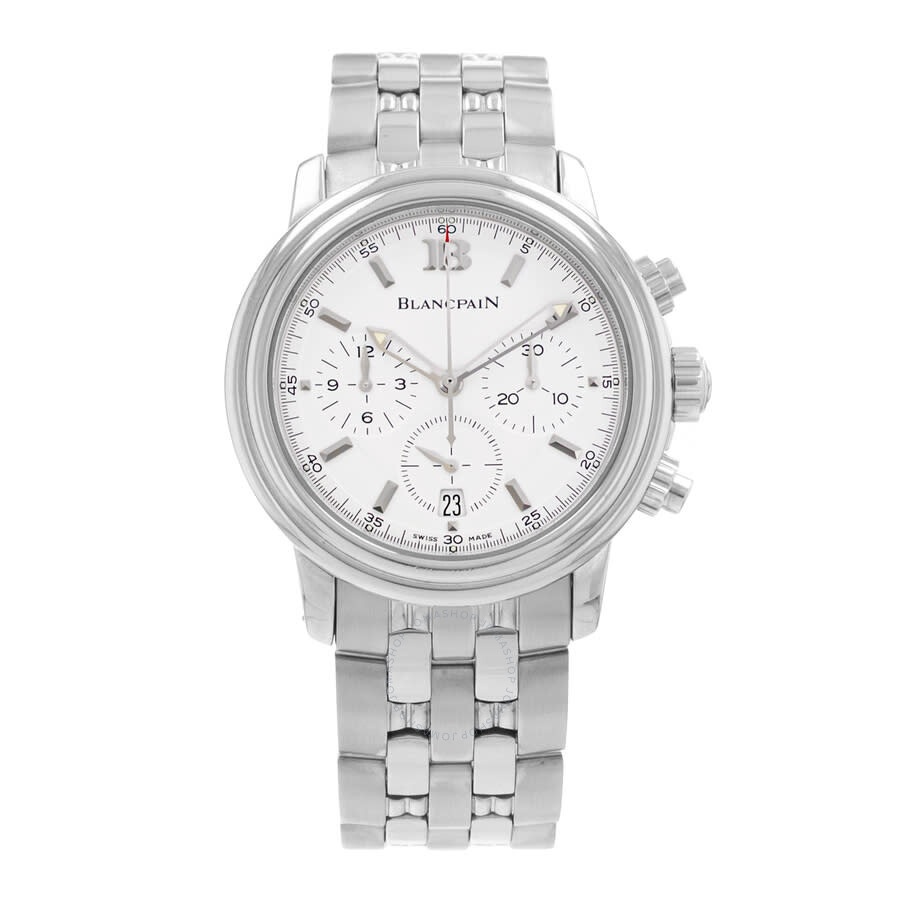 Pre-owned Blancpain Leman Chronograph Automatic White Dial Men's Watch 2185-1127-11 - 2