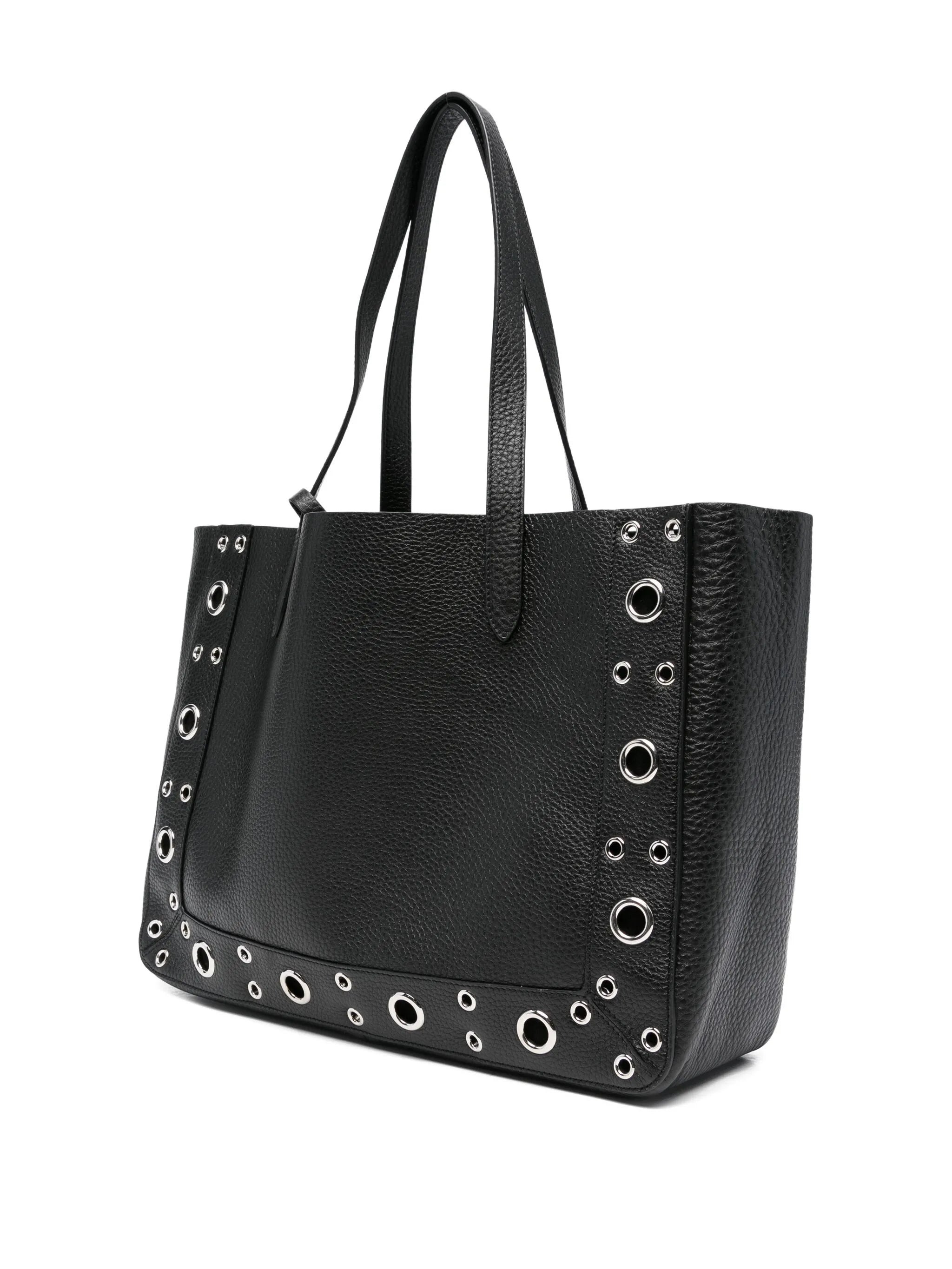 studded leather tote bag - 3