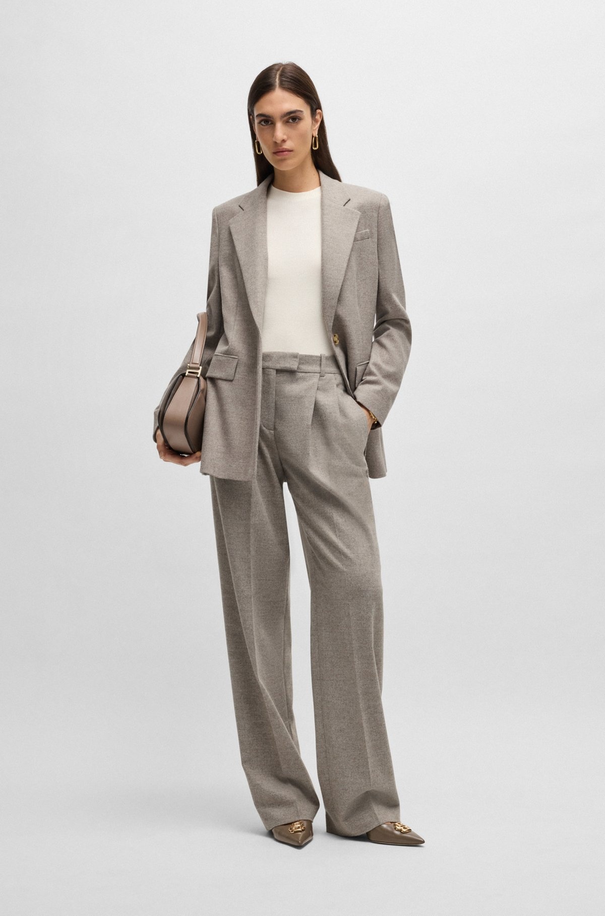 STRAIGHT-LEG TROUSERS IN STRETCH FABRIC - 3