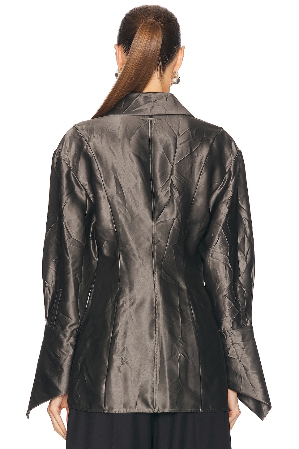 Oversized Crinkled Claw Loop Shirt - 4