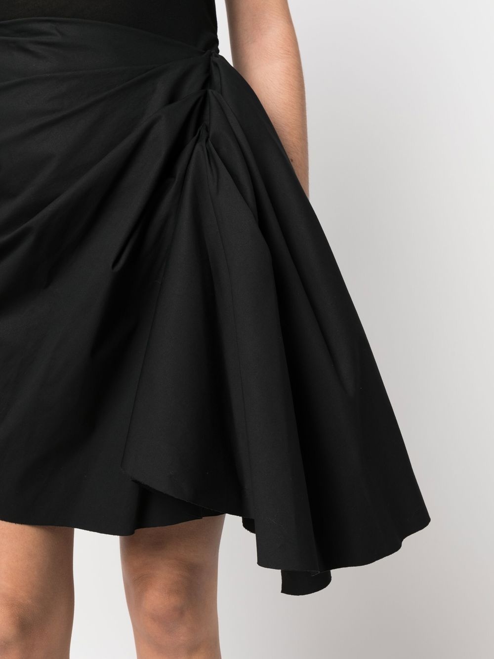 draped cotton mini skirt - 5