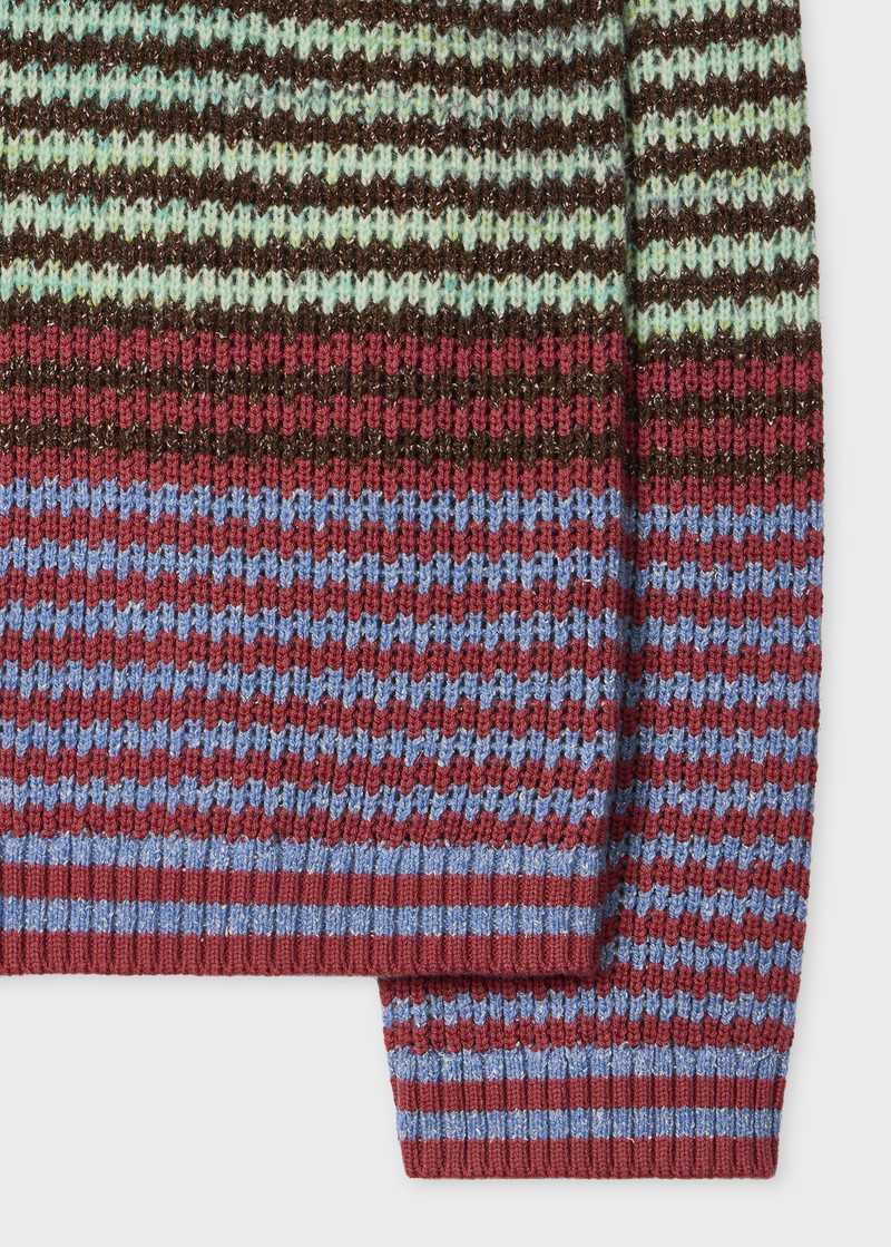 Paul Smith Women's Green Textured Stripe Knitted Sweater outlook