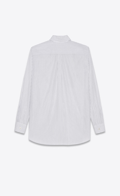 SAINT LAURENT oversized shirt in double pinstripe cotton outlook