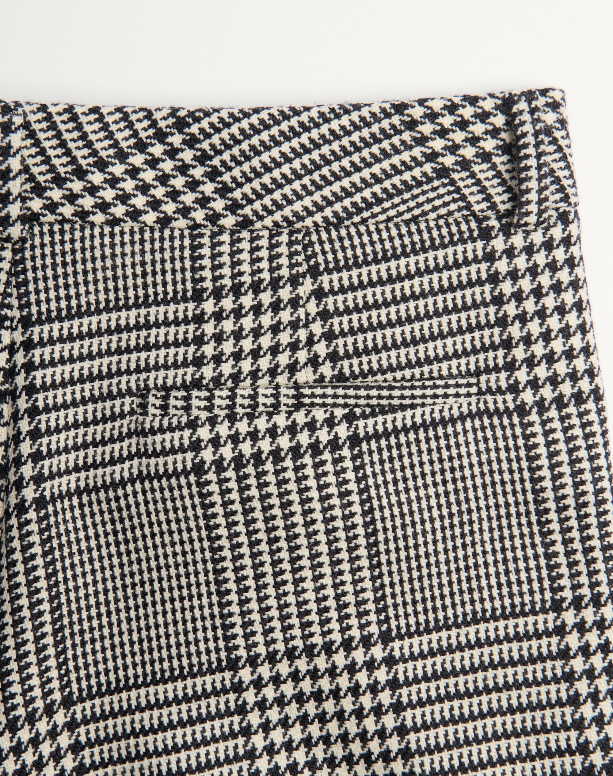 WOOL PANTS WITH TURN-UPS WITH CHECK PATTERN ON HOUNDSTOOTH - 7