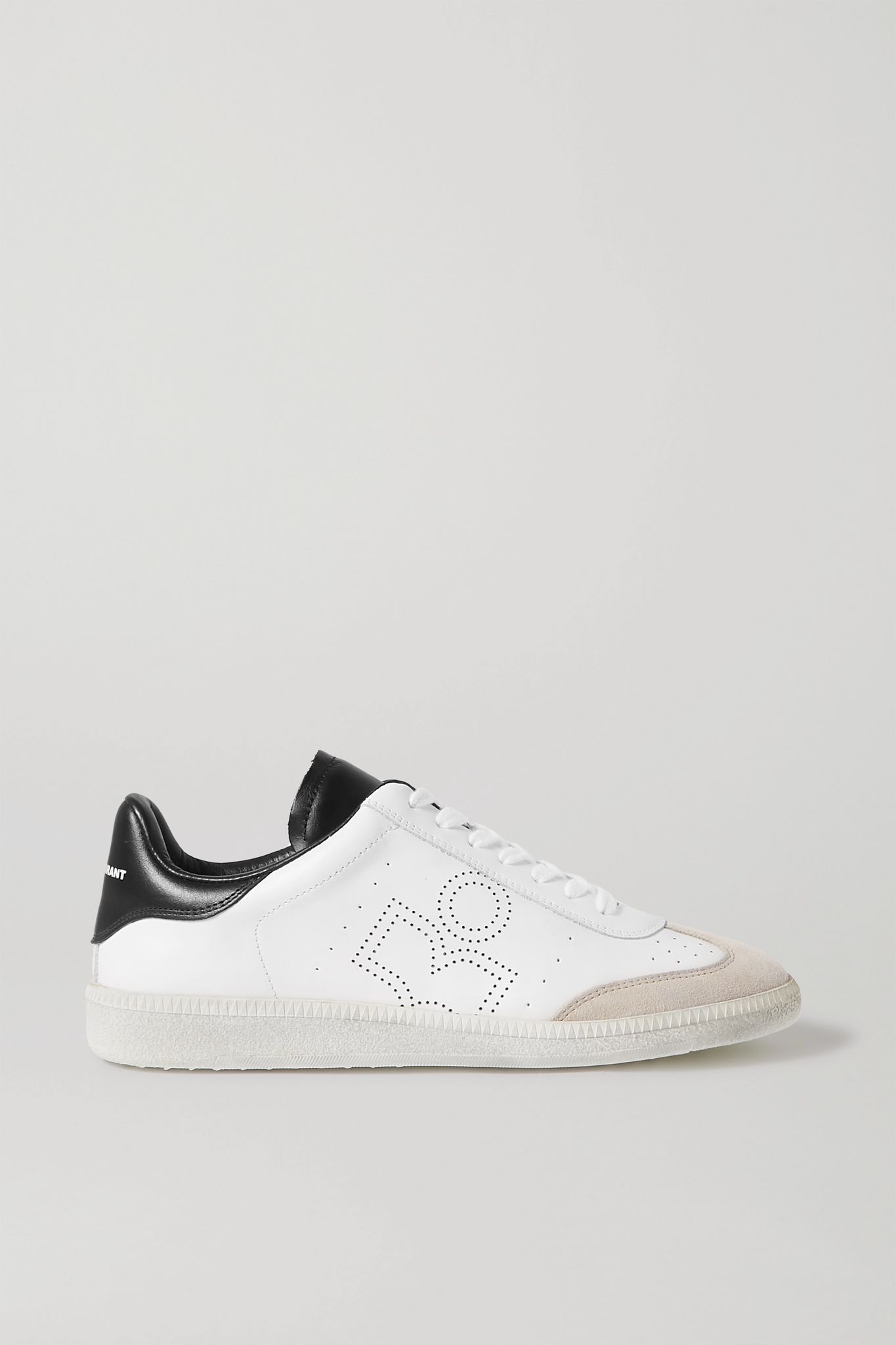 Bryce suede-trimmed perforated leather sneakers - 1